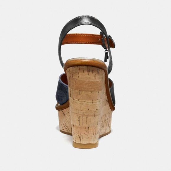 Coach Cross Band High Wedge Sandals - Picture 4 of 4